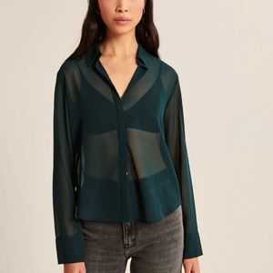 Abercrombie & Fitch long sleeve sheer button up